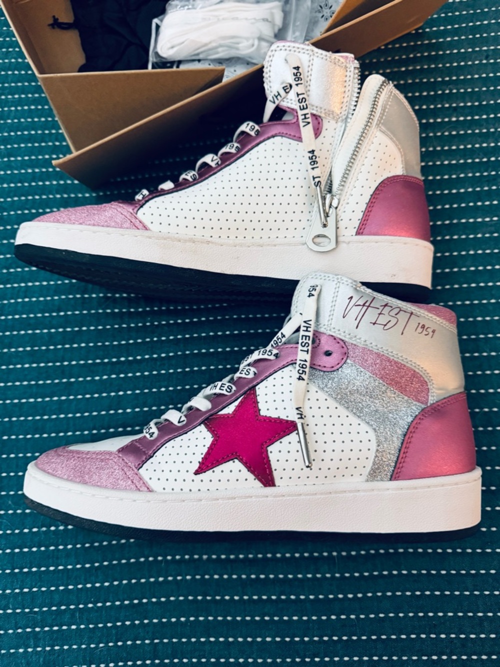 Vintage Havana Pink Swirl hi-tops